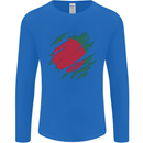 Torn Bangladesh Flag Bangladeshi Day Football Mens Long Sleeve T-Shirt Royal Blue