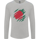 Torn Bangladesh Flag Bangladeshi Day Football Mens Long Sleeve T-Shirt Sports Grey