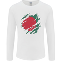 Torn Bangladesh Flag Bangladeshi Day Football Mens Long Sleeve T-Shirt White