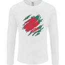 Torn Bangladesh Flag Bangladeshi Day Football Mens Long Sleeve T-Shirt White