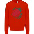 Torn Bangladesh Flag Bangladeshi Day Football Mens Sweatshirt Jumper Bright Red