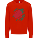 Torn Bangladesh Flag Bangladeshi Day Football Mens Sweatshirt Jumper Bright Red