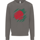 Torn Bangladesh Flag Bangladeshi Day Football Mens Sweatshirt Jumper Charcoal