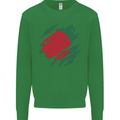 Torn Bangladesh Flag Bangladeshi Day Football Mens Sweatshirt Jumper Irish Green