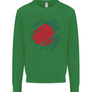 Torn Bangladesh Flag Bangladeshi Day Football Mens Sweatshirt Jumper Irish Green