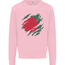 Torn Bangladesh Flag Bangladeshi Day Football Mens Sweatshirt Jumper Light Pink