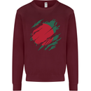 Torn Bangladesh Flag Bangladeshi Day Football Mens Sweatshirt Jumper Maroon