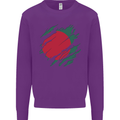 Torn Bangladesh Flag Bangladeshi Day Football Mens Sweatshirt Jumper Purple