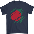 Torn Bangladesh Flag Bangladeshi Day Football Mens T-Shirt 100% Cotton Navy Blue
