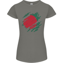 Torn Bangladesh Flag Bangladeshi Day Football Womens Petite Cut T-Shirt Charcoal