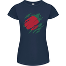 Torn Bangladesh Flag Bangladeshi Day Football Womens Petite Cut T-Shirt Navy Blue