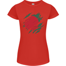 Torn Bangladesh Flag Bangladeshi Day Football Womens Petite Cut T-Shirt Red