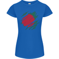 Torn Bangladesh Flag Bangladeshi Day Football Womens Petite Cut T-Shirt Royal Blue