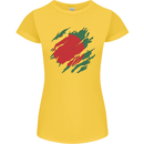 Torn Bangladesh Flag Bangladeshi Day Football Womens Petite Cut T-Shirt Yellow