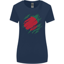 Torn Bangladesh Flag Bangladeshi Day Football Womens Wider Cut T-Shirt Navy Blue