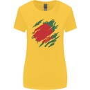 Torn Bangladesh Flag Bangladeshi Day Football Womens Wider Cut T-Shirt Yellow