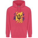 Torn Barbados Flag Barbadians Day Football Childrens Kids Hoodie Heliconia