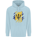 Torn Barbados Flag Barbadians Day Football Childrens Kids Hoodie Light Blue