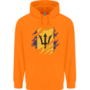 Torn Barbados Flag Barbadians Day Football Childrens Kids Hoodie Orange