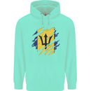 Torn Barbados Flag Barbadians Day Football Childrens Kids Hoodie Peppermint