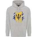 Torn Barbados Flag Barbadians Day Football Childrens Kids Hoodie Sports Grey