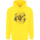 Torn Barbados Flag Barbadians Day Football Childrens Kids Hoodie Yellow