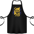 Torn Barbados Flag Barbadians Day Football Cotton Apron 100% Organic Black