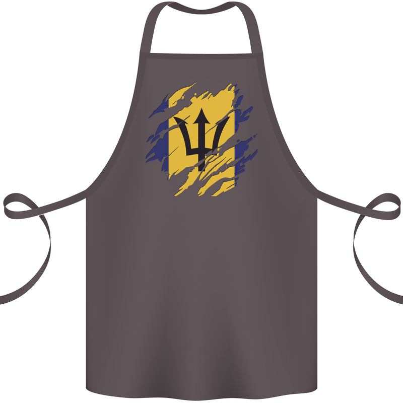 Torn Barbados Flag Barbadians Day Football Cotton Apron 100% Organic Dark Grey