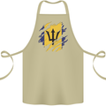 Torn Barbados Flag Barbadians Day Football Cotton Apron 100% Organic Khaki