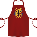 Torn Barbados Flag Barbadians Day Football Cotton Apron 100% Organic Maroon