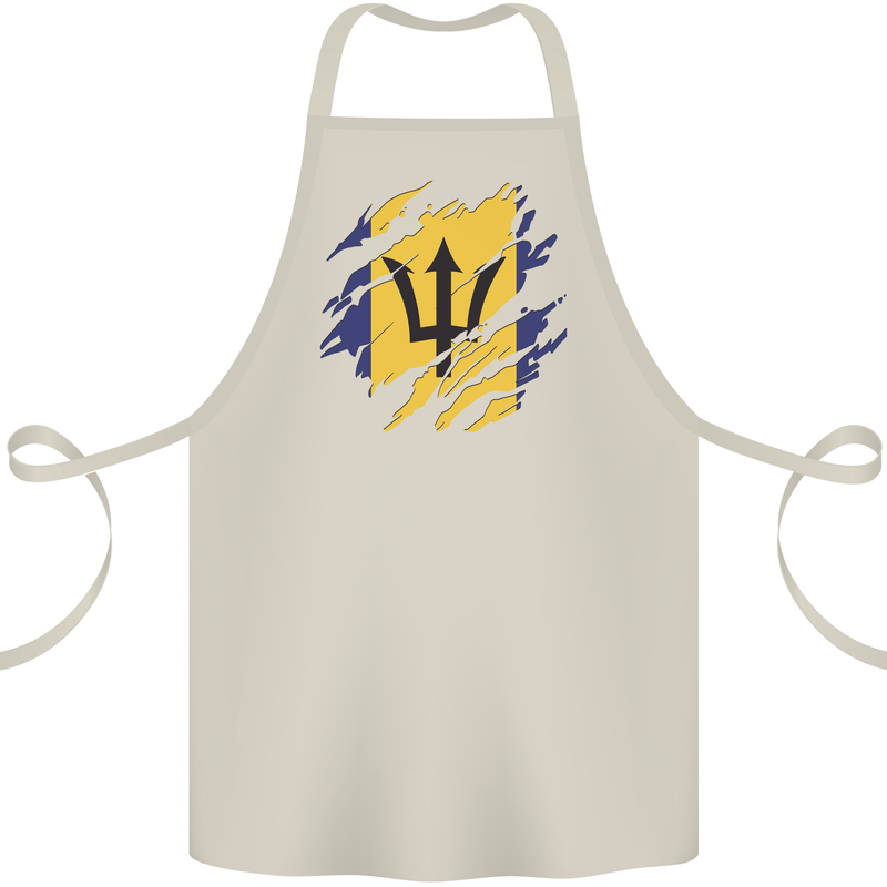 Torn Barbados Flag Barbadians Day Football Cotton Apron 100% Organic Natural