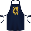 Torn Barbados Flag Barbadians Day Football Cotton Apron 100% Organic Navy Blue
