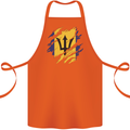 Torn Barbados Flag Barbadians Day Football Cotton Apron 100% Organic Orange