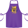 Torn Barbados Flag Barbadians Day Football Cotton Apron 100% Organic Purple