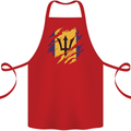 Torn Barbados Flag Barbadians Day Football Cotton Apron 100% Organic Red