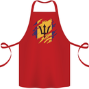 Torn Barbados Flag Barbadians Day Football Cotton Apron 100% Organic Red