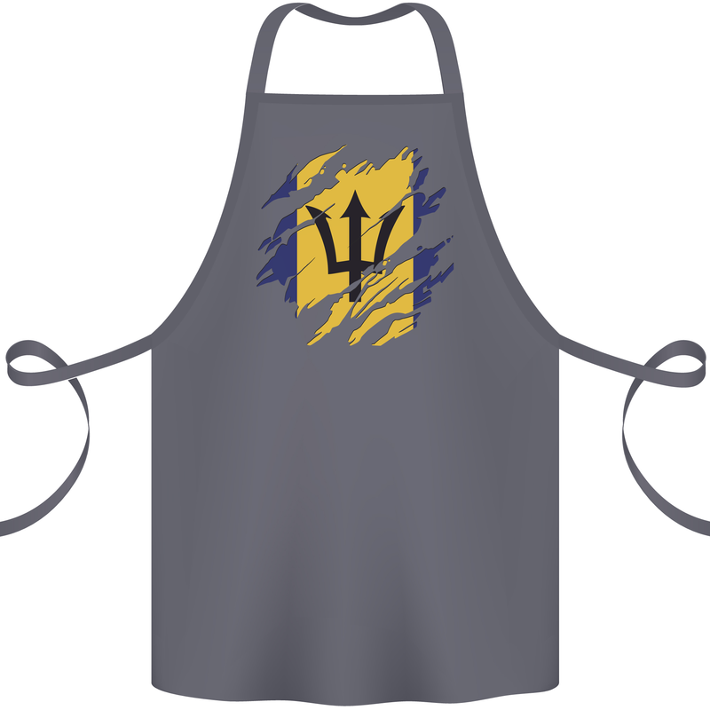 Torn Barbados Flag Barbadians Day Football Cotton Apron 100% Organic Steel