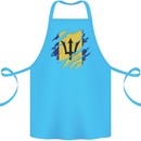 Torn Barbados Flag Barbadians Day Football Cotton Apron 100% Organic Turquoise