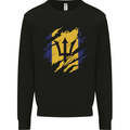 Torn Barbados Flag Barbadians Day Football Kids Sweatshirt Jumper Black