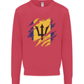 Torn Barbados Flag Barbadians Day Football Kids Sweatshirt Jumper Heliconia