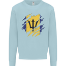 Torn Barbados Flag Barbadians Day Football Kids Sweatshirt Jumper Light Blue