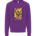 Torn Barbados Flag Barbadians Day Football Kids Sweatshirt Jumper Purple