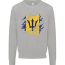 Torn Barbados Flag Barbadians Day Football Kids Sweatshirt Jumper Sports Grey