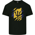 Torn Barbados Flag Barbadians Day Football Kids T-Shirt Childrens Black