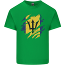Torn Barbados Flag Barbadians Day Football Kids T-Shirt Childrens Irish Green
