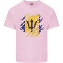 Torn Barbados Flag Barbadians Day Football Kids T-Shirt Childrens Light Pink