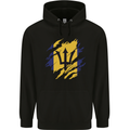 Torn Barbados Flag Barbadians Day Football Mens 80% Cotton Hoodie Black