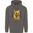 Torn Barbados Flag Barbadians Day Football Mens 80% Cotton Hoodie Charcoal