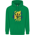 Torn Barbados Flag Barbadians Day Football Mens 80% Cotton Hoodie Irish Green
