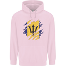 Torn Barbados Flag Barbadians Day Football Mens 80% Cotton Hoodie Light Pink